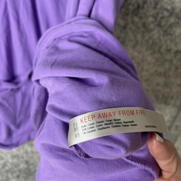 Handprint Tank Top Womens Large Purple Racerback Pockets Cotton Stretch Athletic - Picture 7 of 8